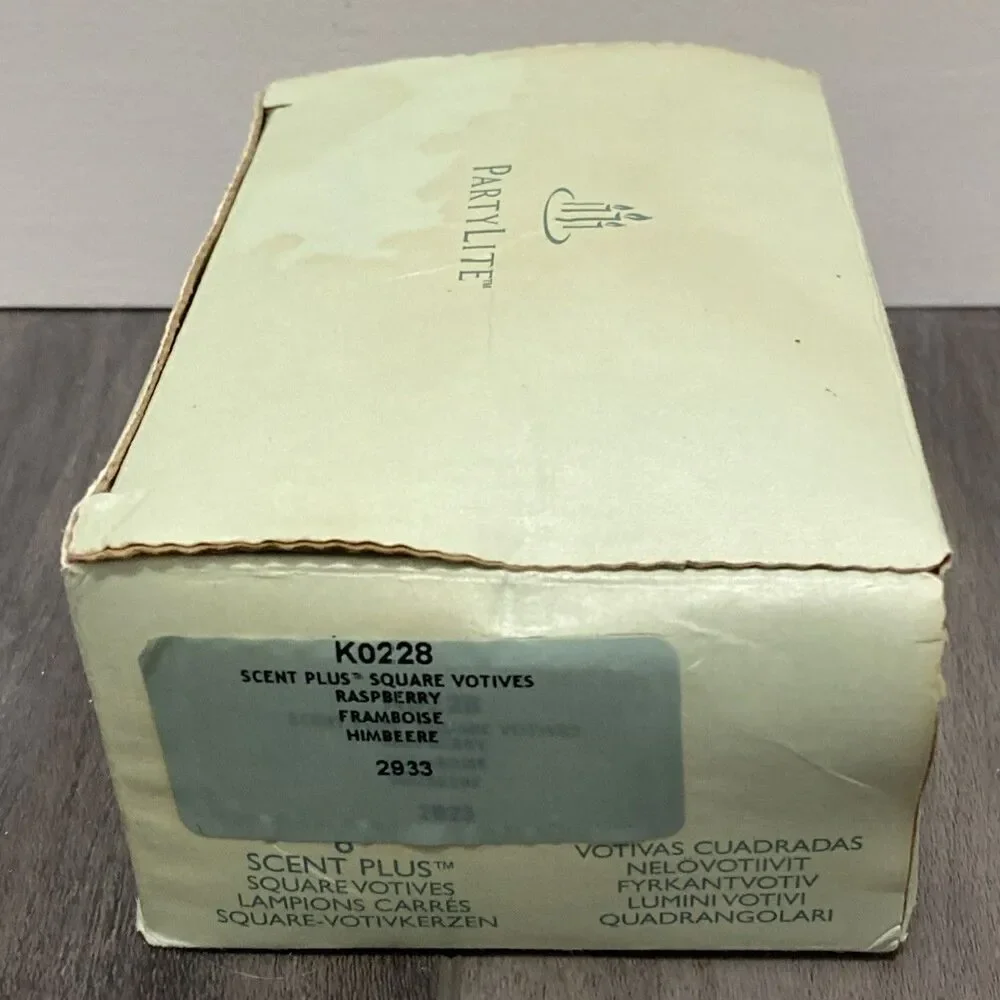 PartyLite Raspberry Scent Plus Square Votive Candle K0228 Retired Pack of 6 NEW - Picture 5 of 5